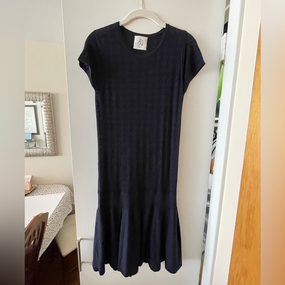 Brooks Brothers Drop Waisted Navy Short-sleeved Dress